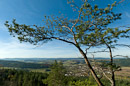 Plaue, hinten der Thüringer Wald