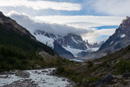 Am Abend verhüllten Wolken Cerro Torre.