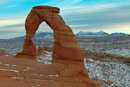 Delicate Arch und La Sal Mountains