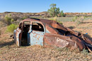 zerschossenes Autowrack an der Chaffin Ranch