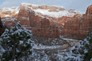 noch weit unten, Blick zu Angels Landing