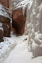 enger Canyonabschnitt mit viel Eis