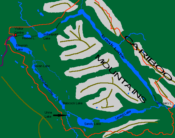 Übersicht Bowron Lake