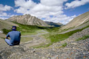 Blick von Nigel Pass auf Brazeau River und Marble Mountain