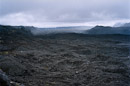 Tasman Glacier mit Geröll bedeckt.