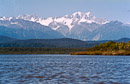 Okarito Lagune und Mt. Cook